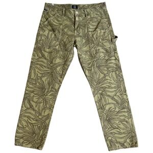 Citizens of Humanity COH Straight Leg Pants‎ Palm Print Green 32x27 USA Made Y2K